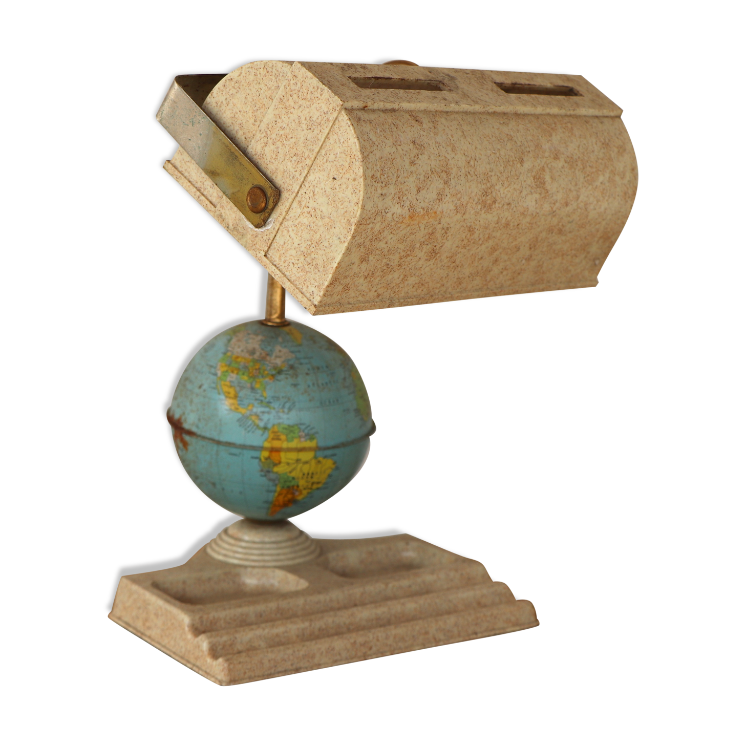 American Mappemonde lamp signed 50s