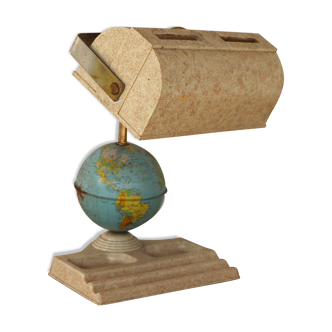 American Mappemonde lamp signed 50s