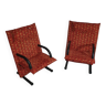2 fauteuils par Burkhard Vogtherr. Fabriqué par Arflex en Italie. Cette « T-Line » post-moderne