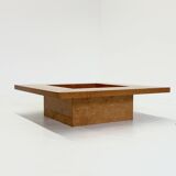 Square coffee table / bar table from Smania with burl wood