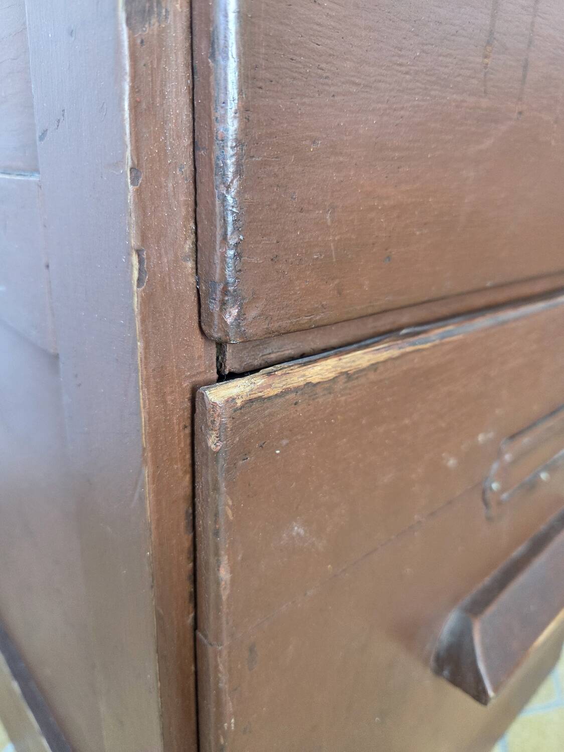 Antique wooden drawer unit filing cabinet