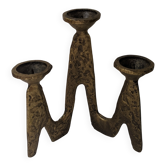 Golden bronze candlestick Scandinavian decoration