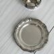 Antique sugar bowl or small sauce boat in patinated silver metal