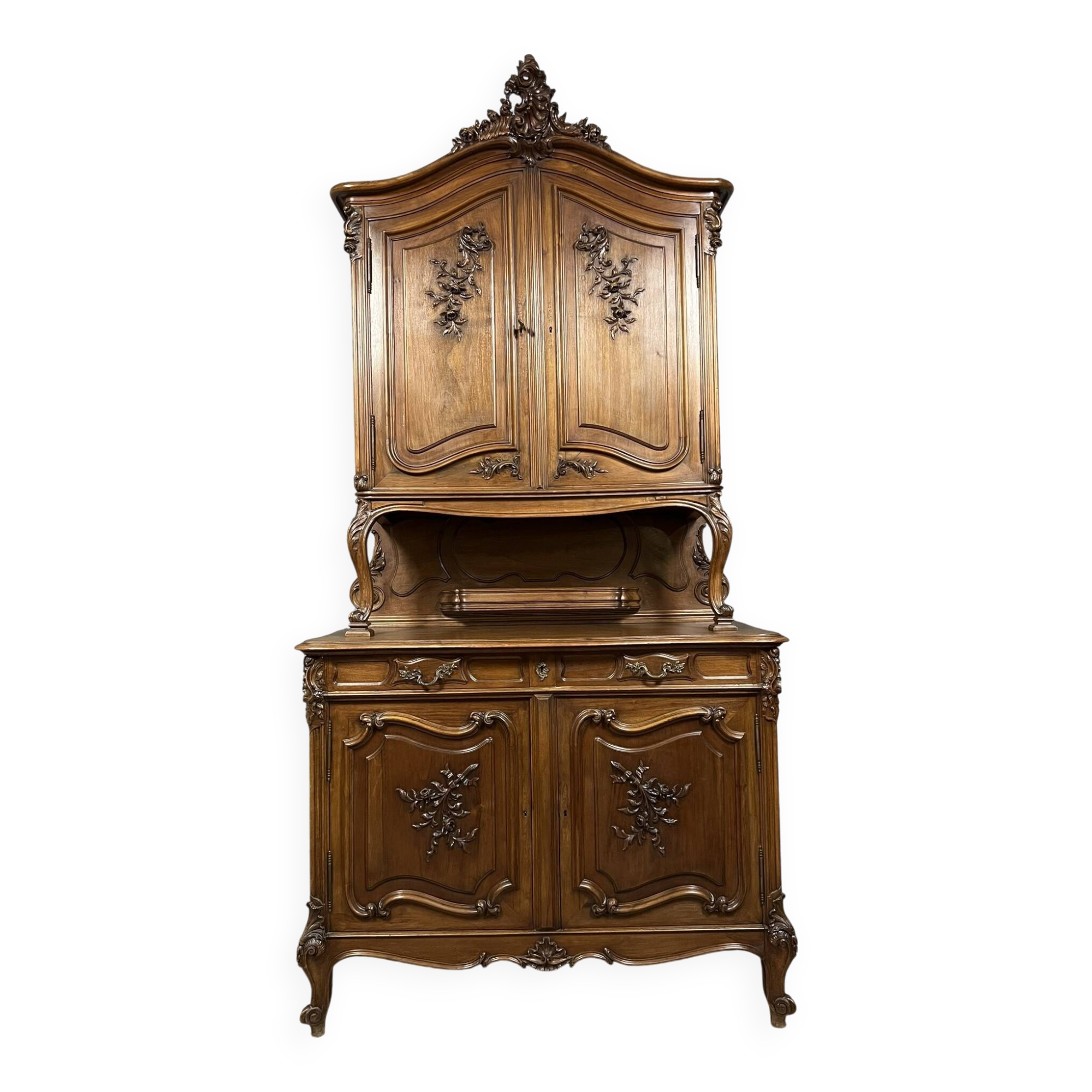 Louis XV two-body walnut sideboard circa 1850