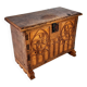 Commode Antique en Chêne avec Panneau Gothique Sculpté, 1900s