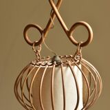 Vintage rattan chandelier 60s