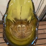 Bohemian glass vase by Joseph Hospodska in pink and yellow