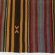 Large Vintage Striped Anatolian Hand-Woven Wool & Cotton Rugsku-135