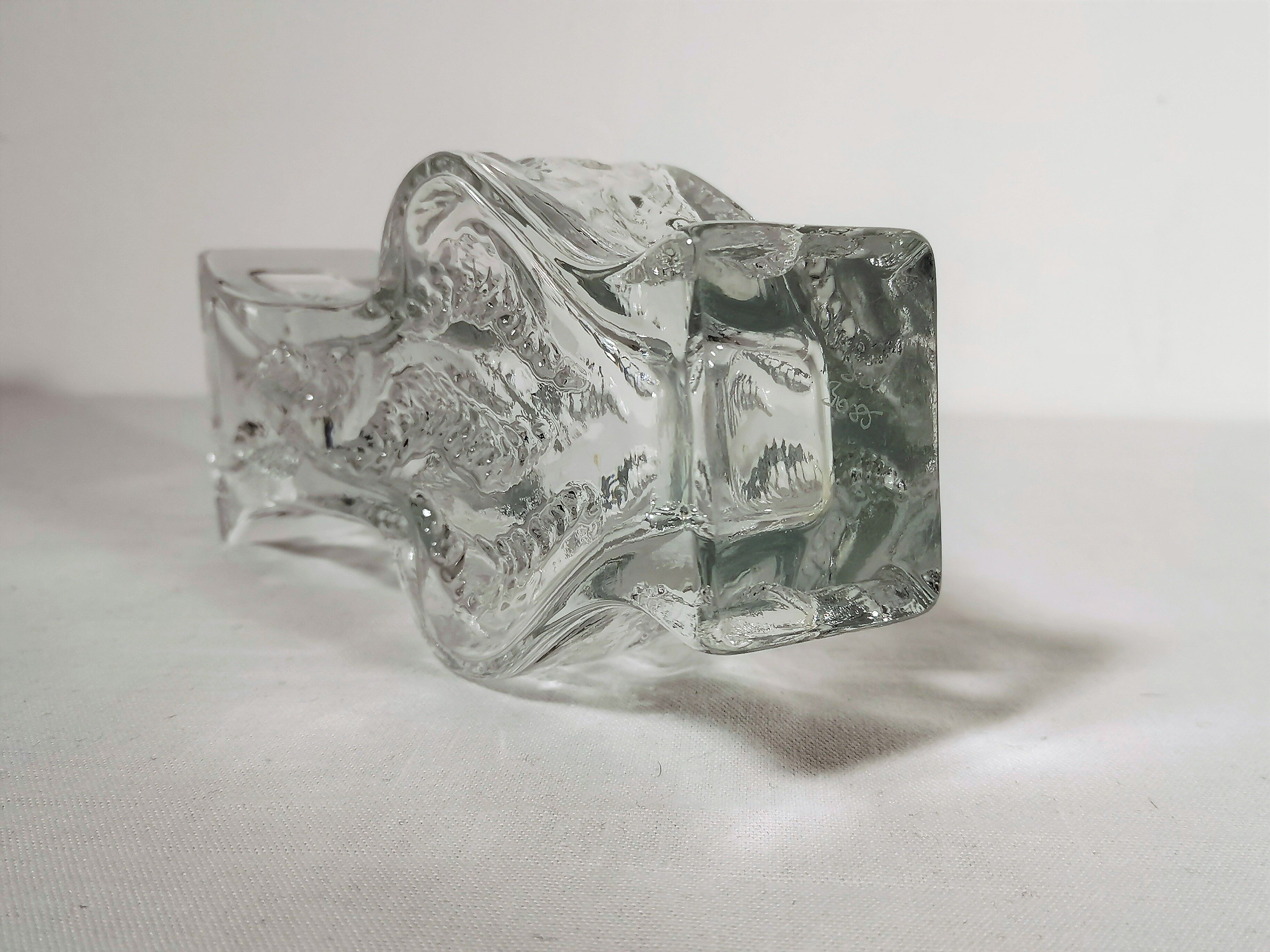 Textured Glass Vase by Ingrid Glashutte 1970's