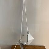 White pyramid desk lamp embnched white pyramid Lungean and Pellmann 1980