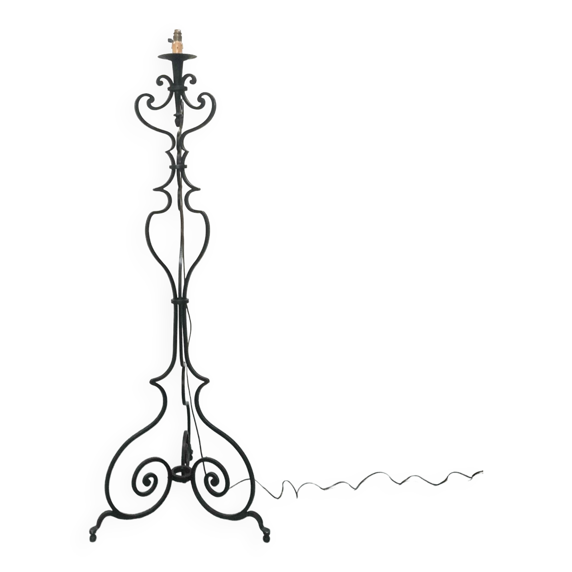 Art Deco wrought iron floor lamp - French work from the 30s