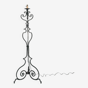 Art Deco wrought iron floor lamp - French work from the 30s