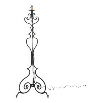 Art Deco wrought iron floor lamp - French work from the 30s