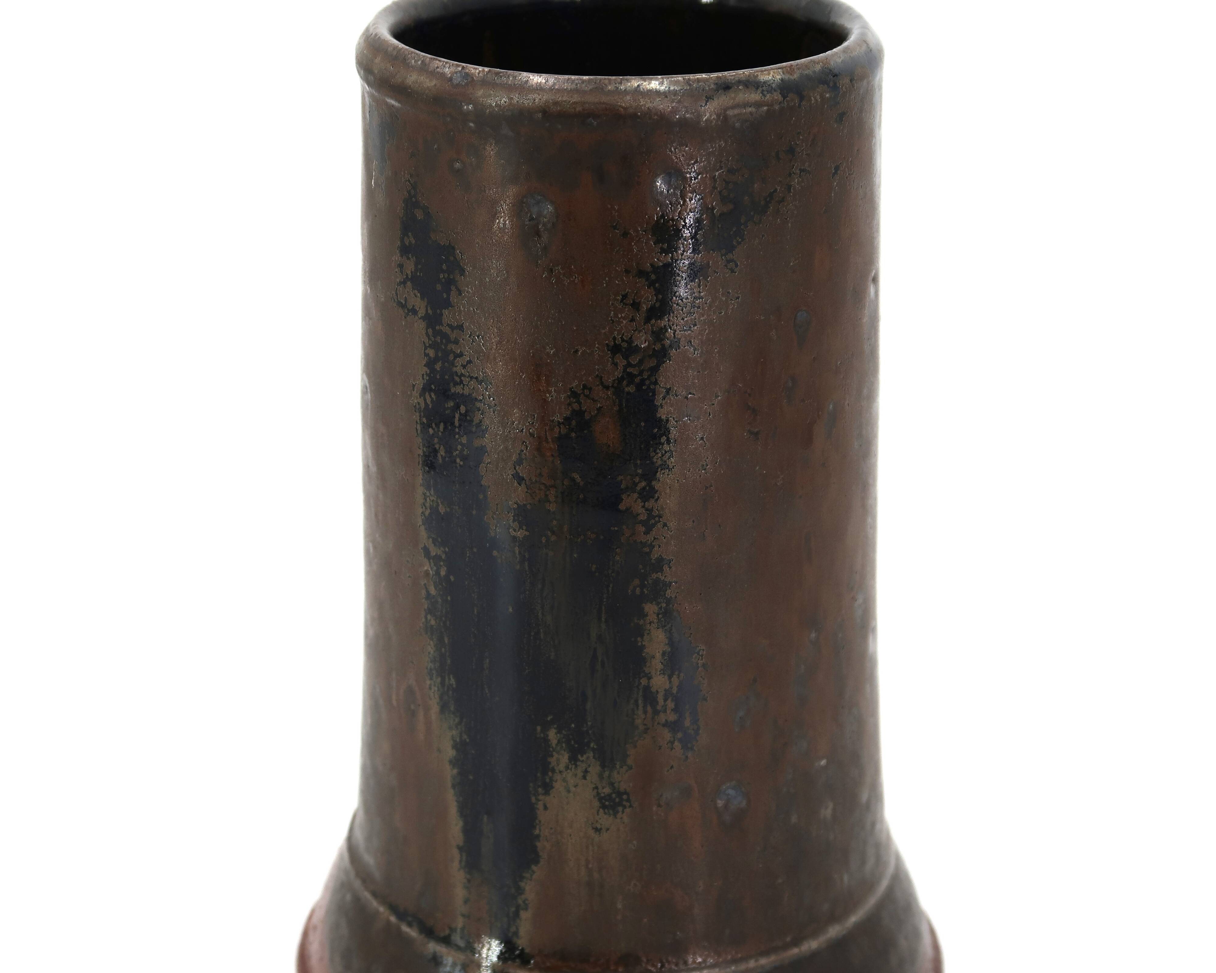 Vase en céramique de Tristan Chaillot, décor abstrait, grès des années 70