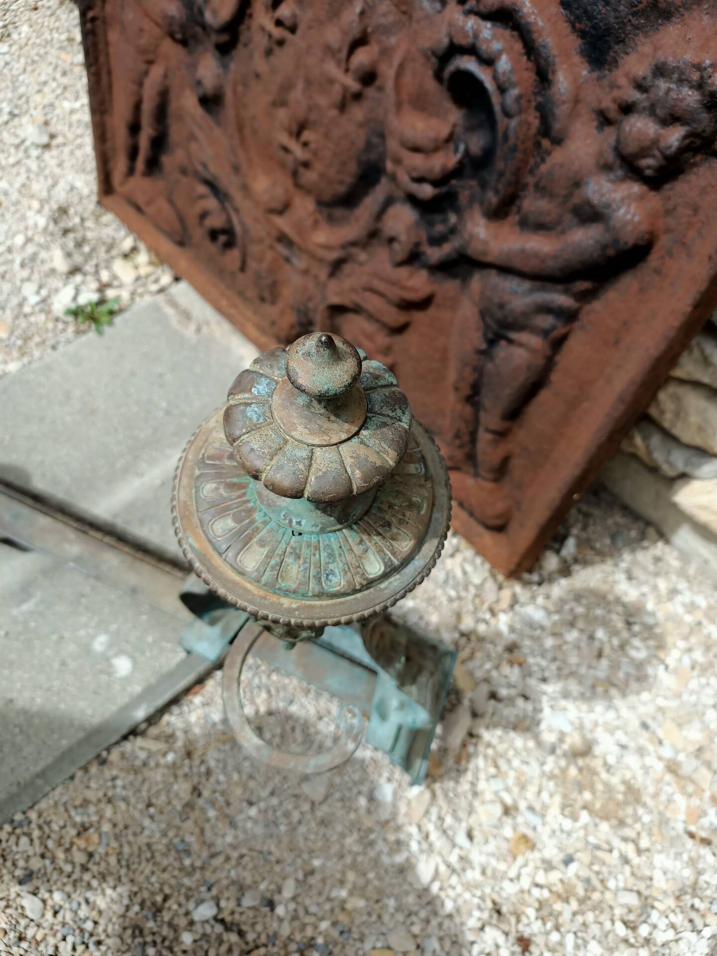 Large Front Fireplace Bronze 49cm 11kg - Marked DB 539 - Bar 113cm