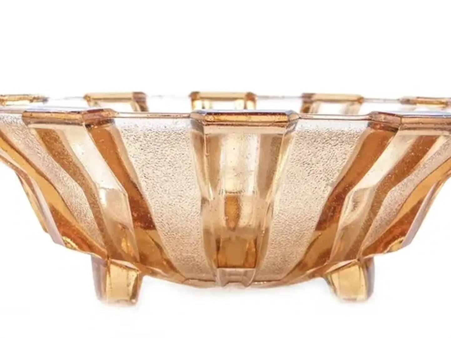 Art Deco fruit bowl, glass, Val Saint Lambert, Belgium, 1950s