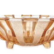 Art Deco fruit bowl, glass, Val Saint Lambert, Belgium, 1950s