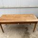 Farmhouse dining table for meals, made of solid oak, 1 drawer, 1950, 180x74cm.