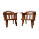 Pair of danish solid pine mid-century organic easy armchairs