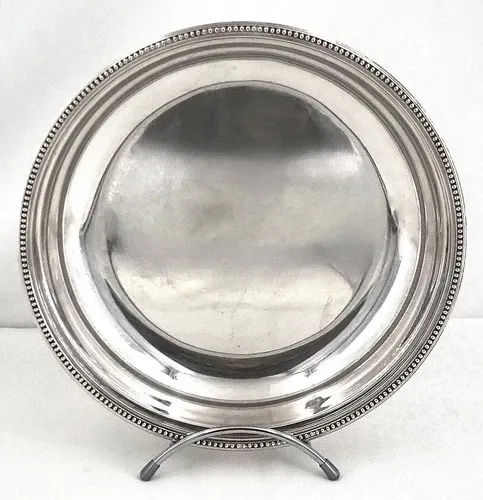 Christofle Perles round hollow plate, bowl, silver-plated salad bowl, excellent condition.
