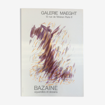 Affiche d'exposition originale de jean bazaine, galerie maeght, 1968