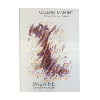 Original exhibition poster by jean bazaine, galerie maeght, 1968