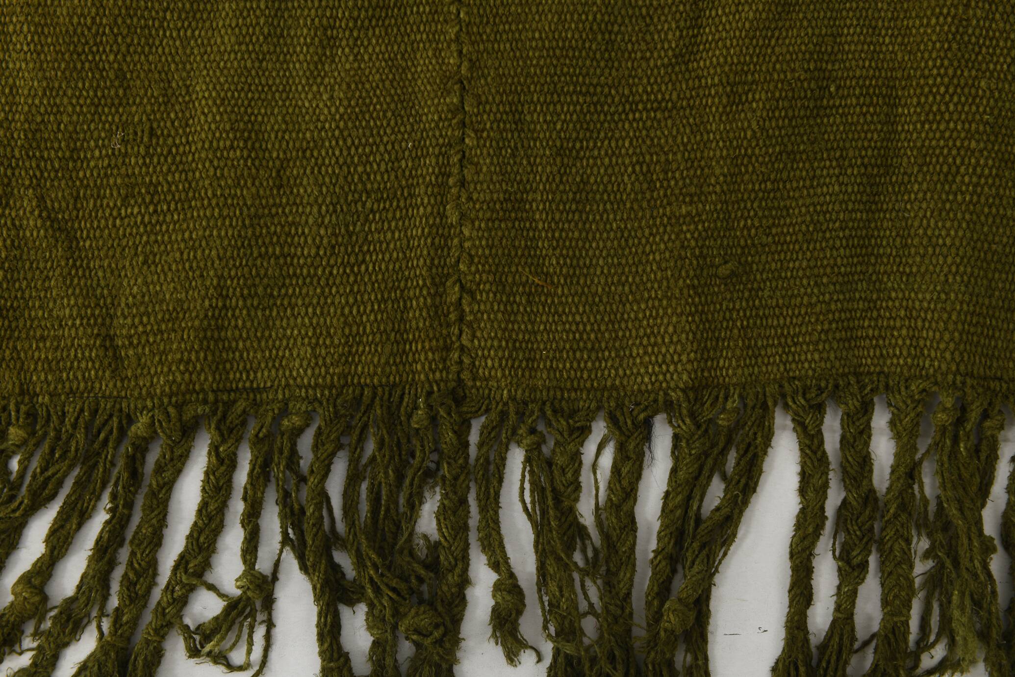 4x6 Army Green Vintage Kilim Rug, 114x184Cm