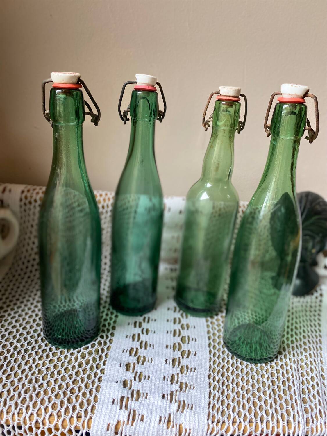 Antique glass bottles
