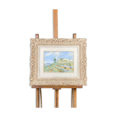 Watercolour landscape of Provence "the fort on the town", early 20th century.