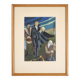 Gouache illustration dramatic art signed Masqueliez 1956