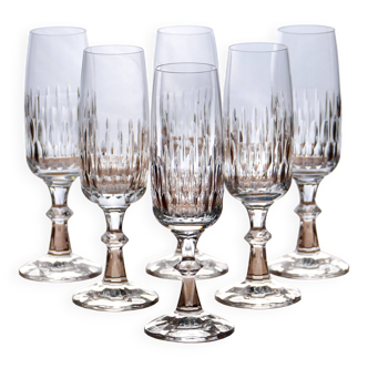 6 Schott Zwiesel crystal champagne flutes