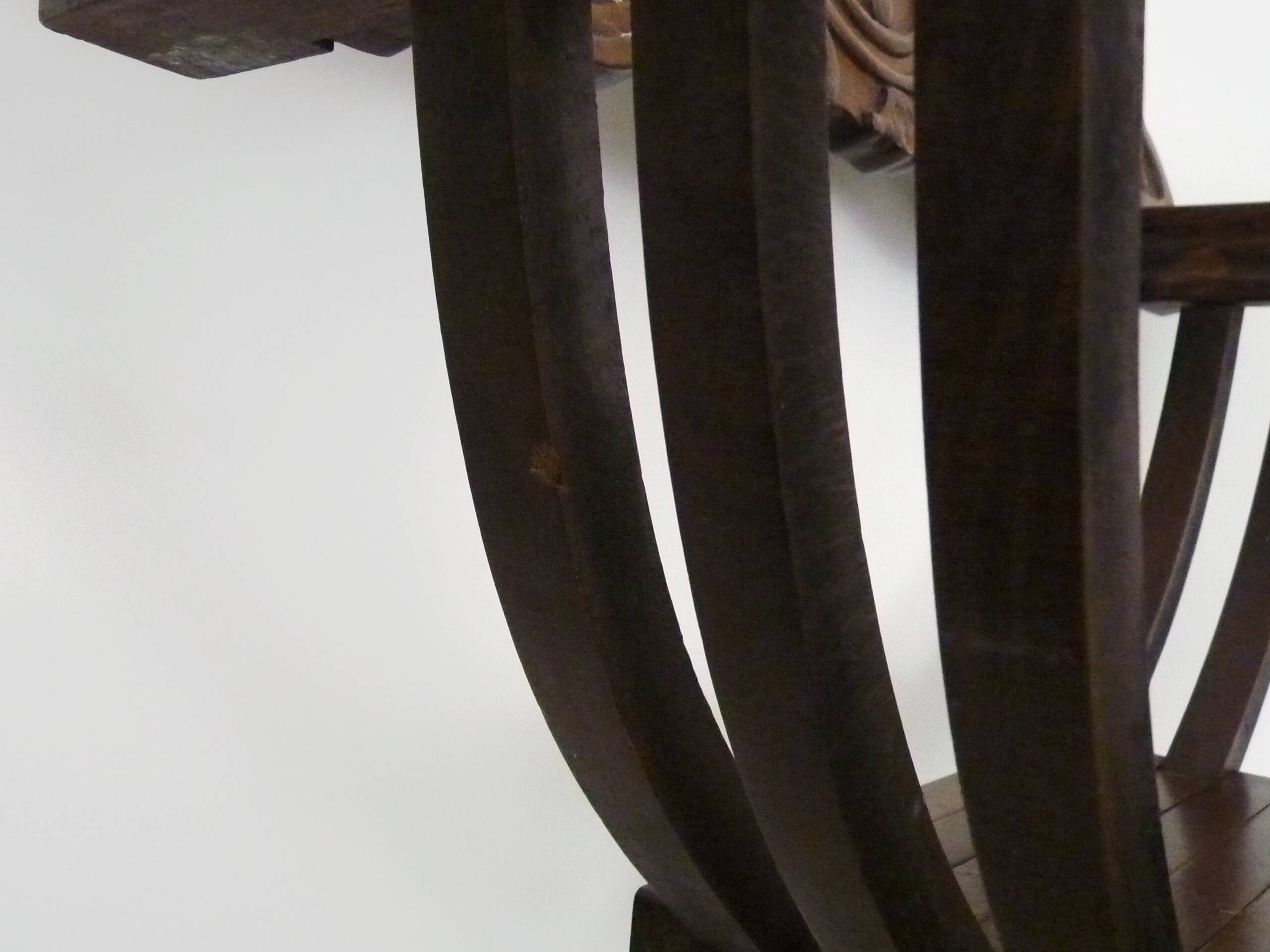 Vintage Savonarola chair with lion head, wood, Italy, 1950s