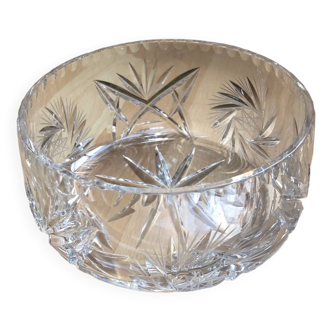 Antique Bohemian Crystal salad bowl