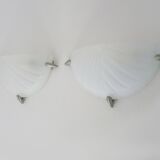Pair of half-moon wall lights from the 1980s in Italy