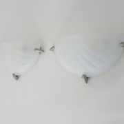 Pair of half-moon wall lights from the 1980s in Italy
