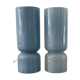 Pair of vintage lamps in blue glass