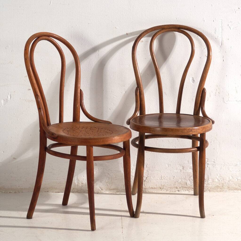 Antique bentwood Thonet chairs – Central Europe, circa 1930 #9 – Set of 2 pieces