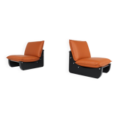 Pair of Armchairs by Guiseppe Munari, Italy, 1970s - New Upholstery