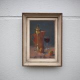vintage painting, still life painting, signed painting, wall decoration, home decor, oil painting