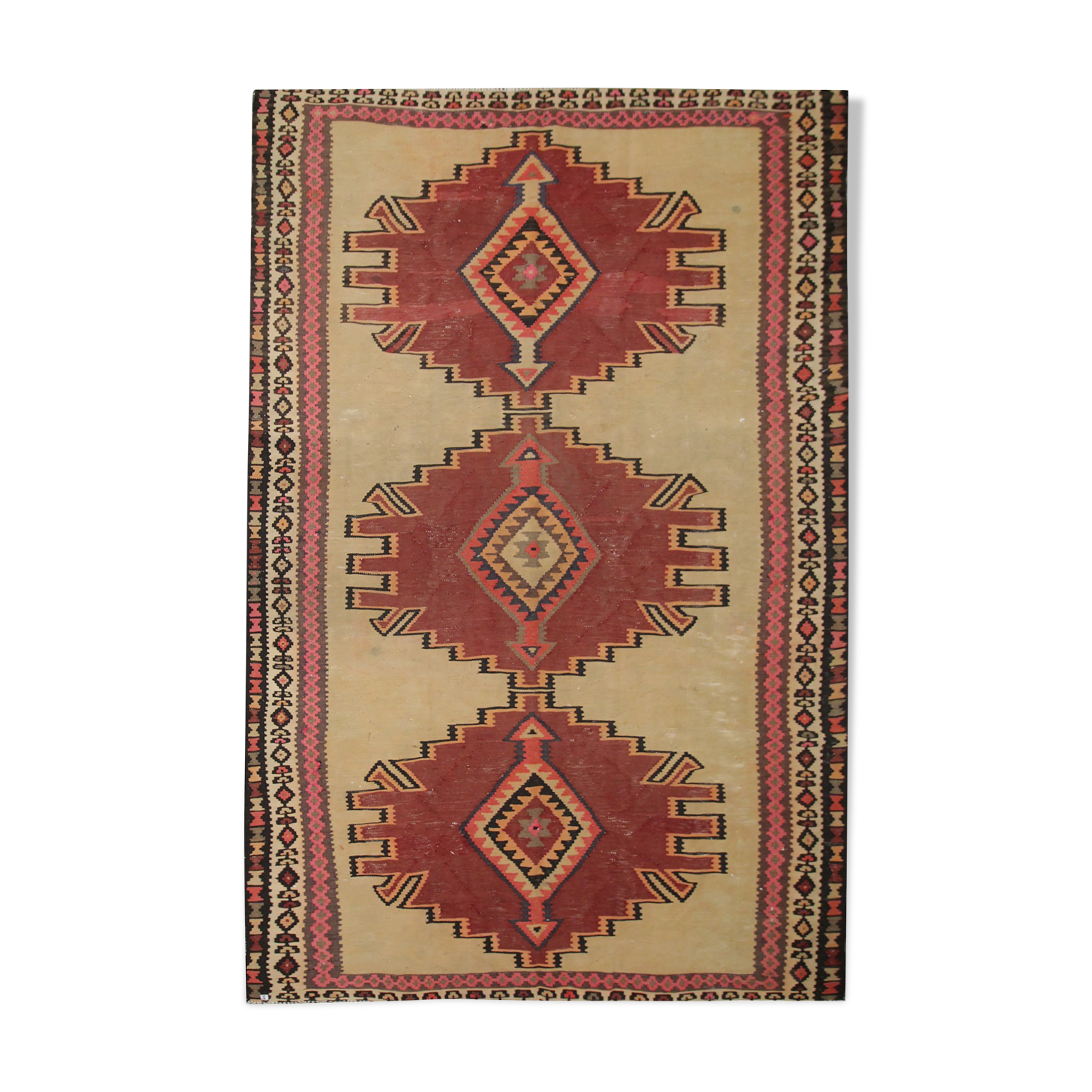 Vintage Persian Kilim Rug, Handwoven Flat-woven Carpet Area Rug- 175x295cm