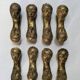 Set of 8 bronze knife holders handcrafted African ethnic tribal art