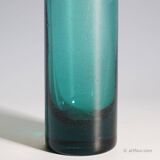 Vintage glass vase in petrol colour by Ichendorfer Glassworks circa 1960.