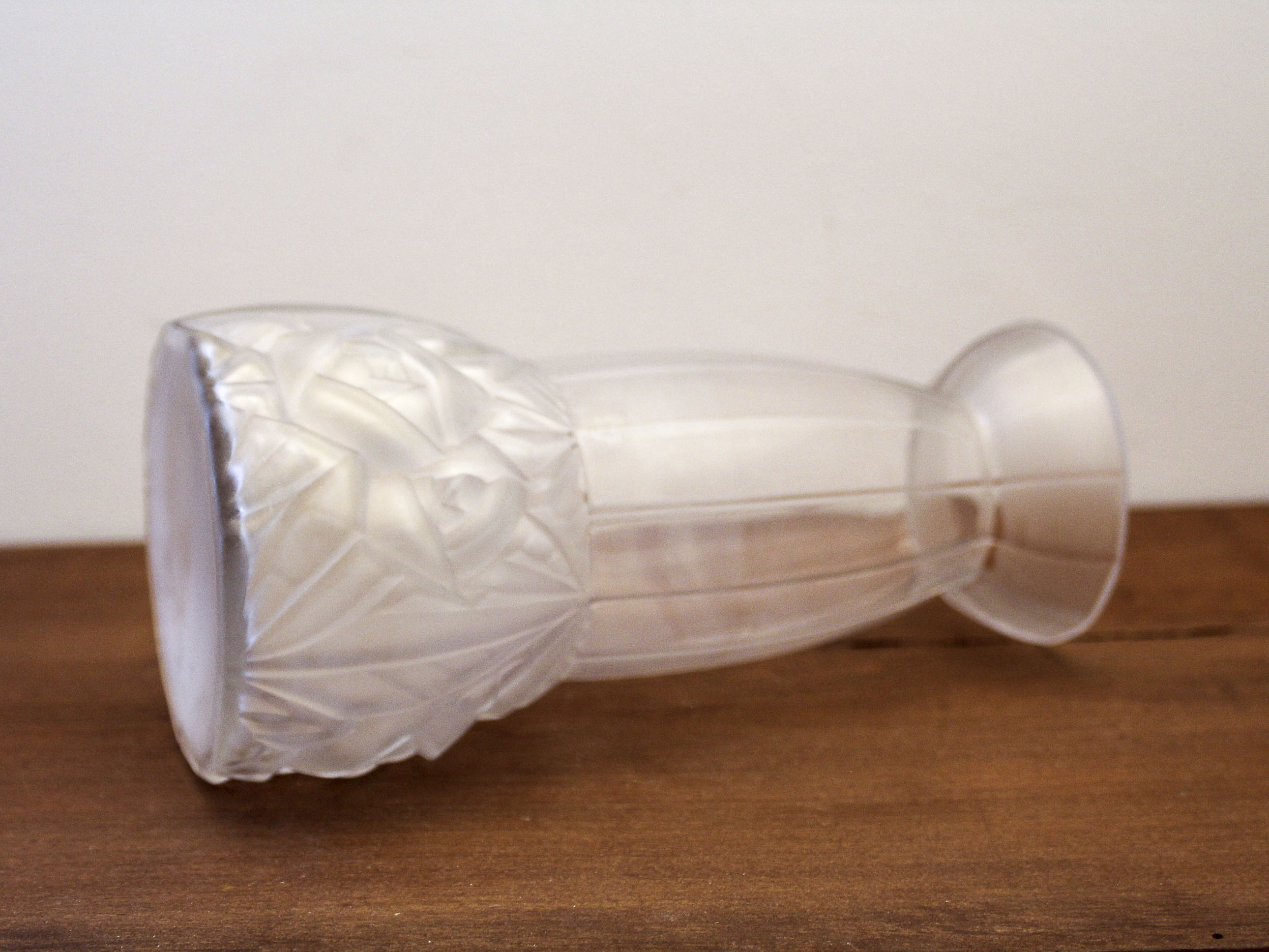 Art deco vase in molded pressed glass