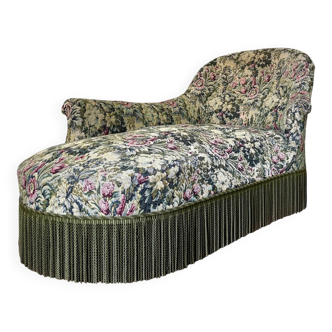 Méridienne en jacquard de coton fleuri