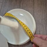 vintage pendant light from the 60s and 70s in white opaline with rosette