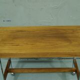 Mid-century teak and chrome mobile table, 1970