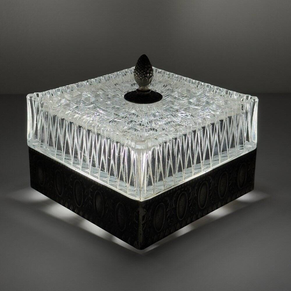 Vintage Crystal Ceiling Lamp, Italy, 1960s