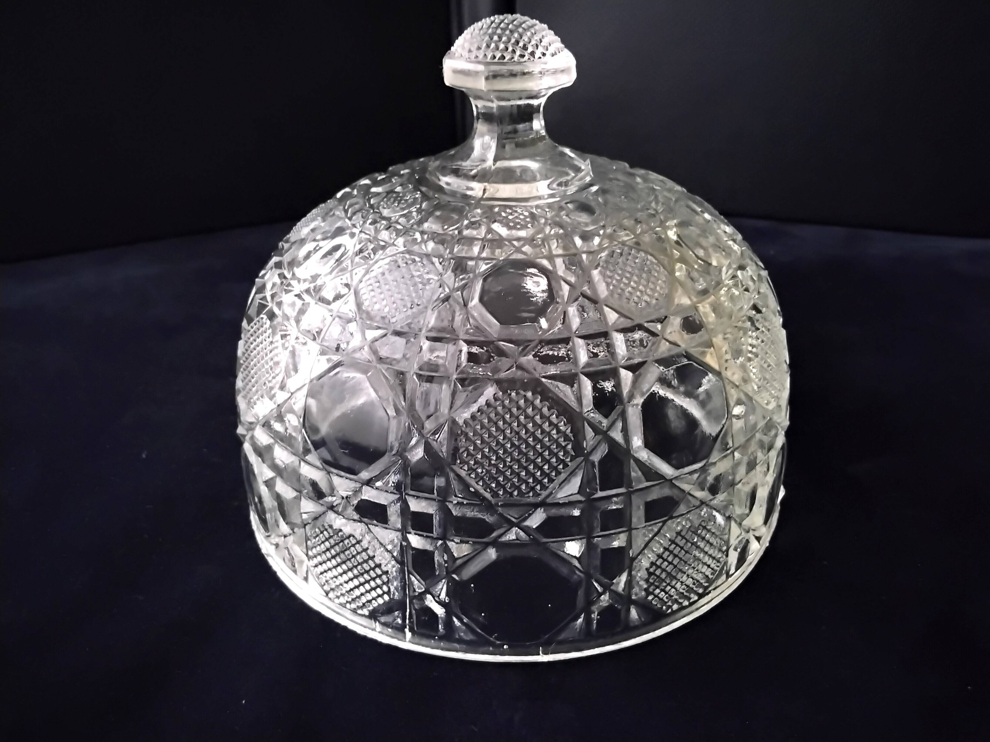 Antique pressed glass cheese bell