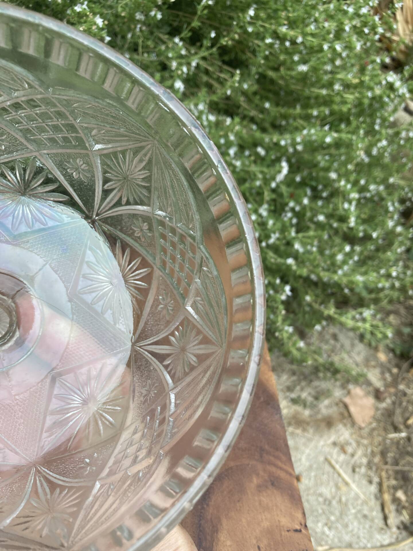 Pressed and moulded glass cheese dome