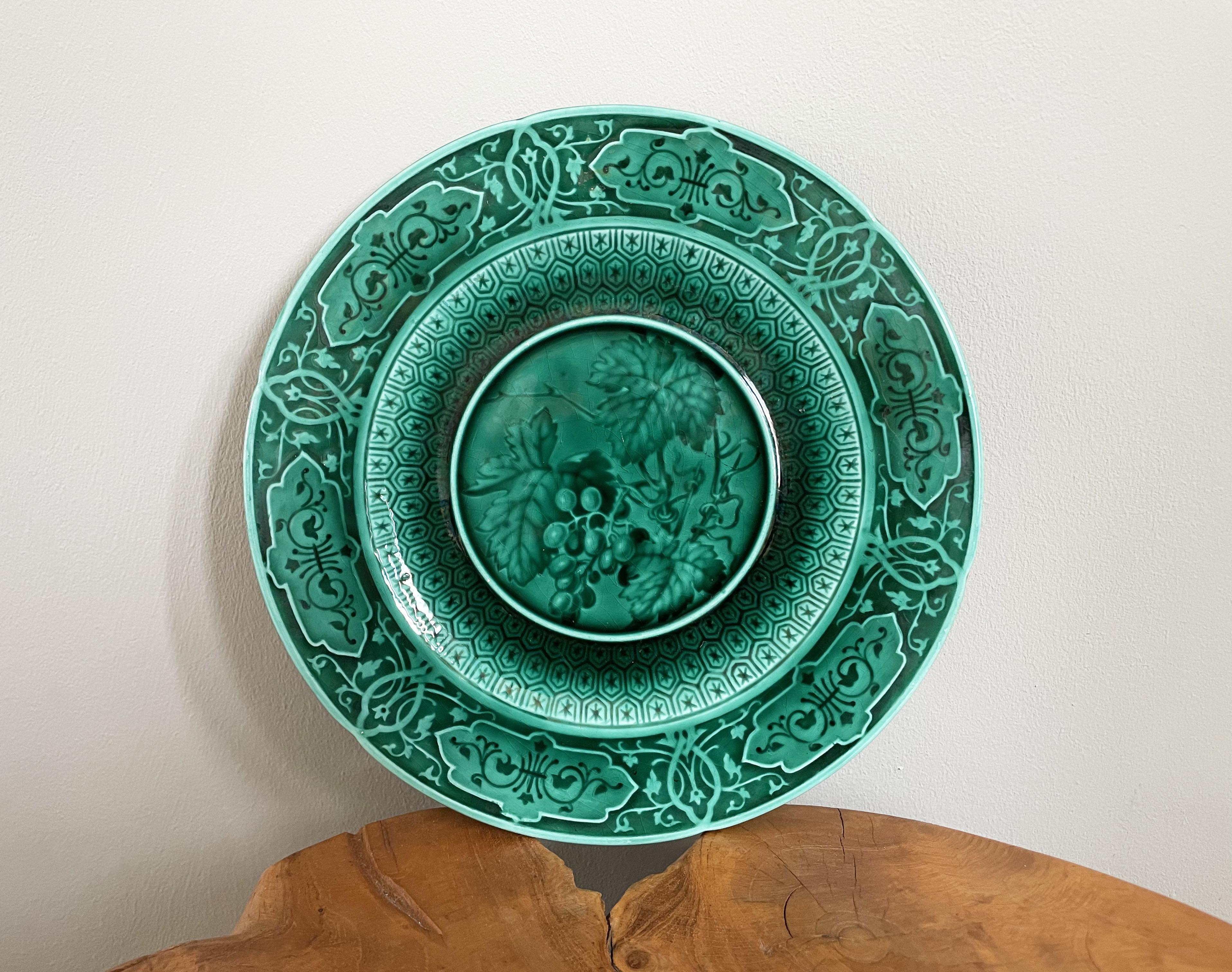 Sarreguemines plate french majolica from the 1870s